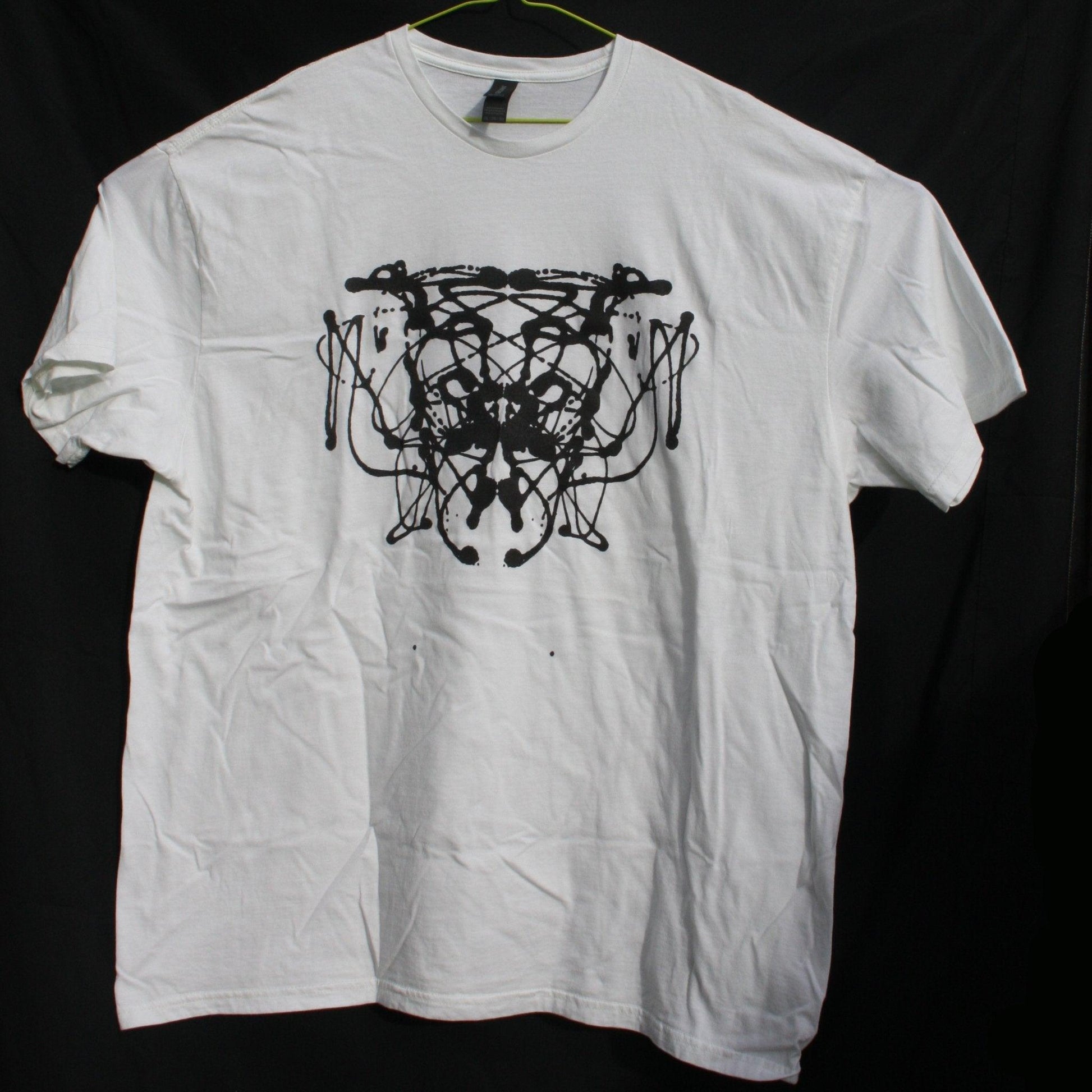 Rorschach, White cotton T-Shirt with Black ink blot - 2XL #1 (RW B 2XL1) - ElRatDesigns - T Shirt
