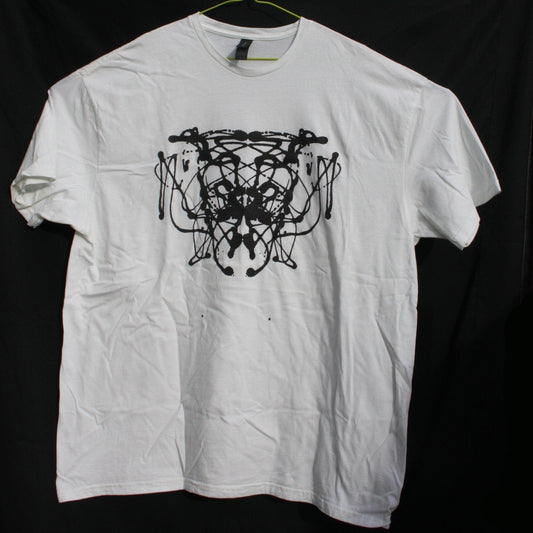 Rorschach, White cotton T-Shirt with Black ink blot - 2XL #1 (RW B 2XL1) - ElRatDesigns - T Shirt