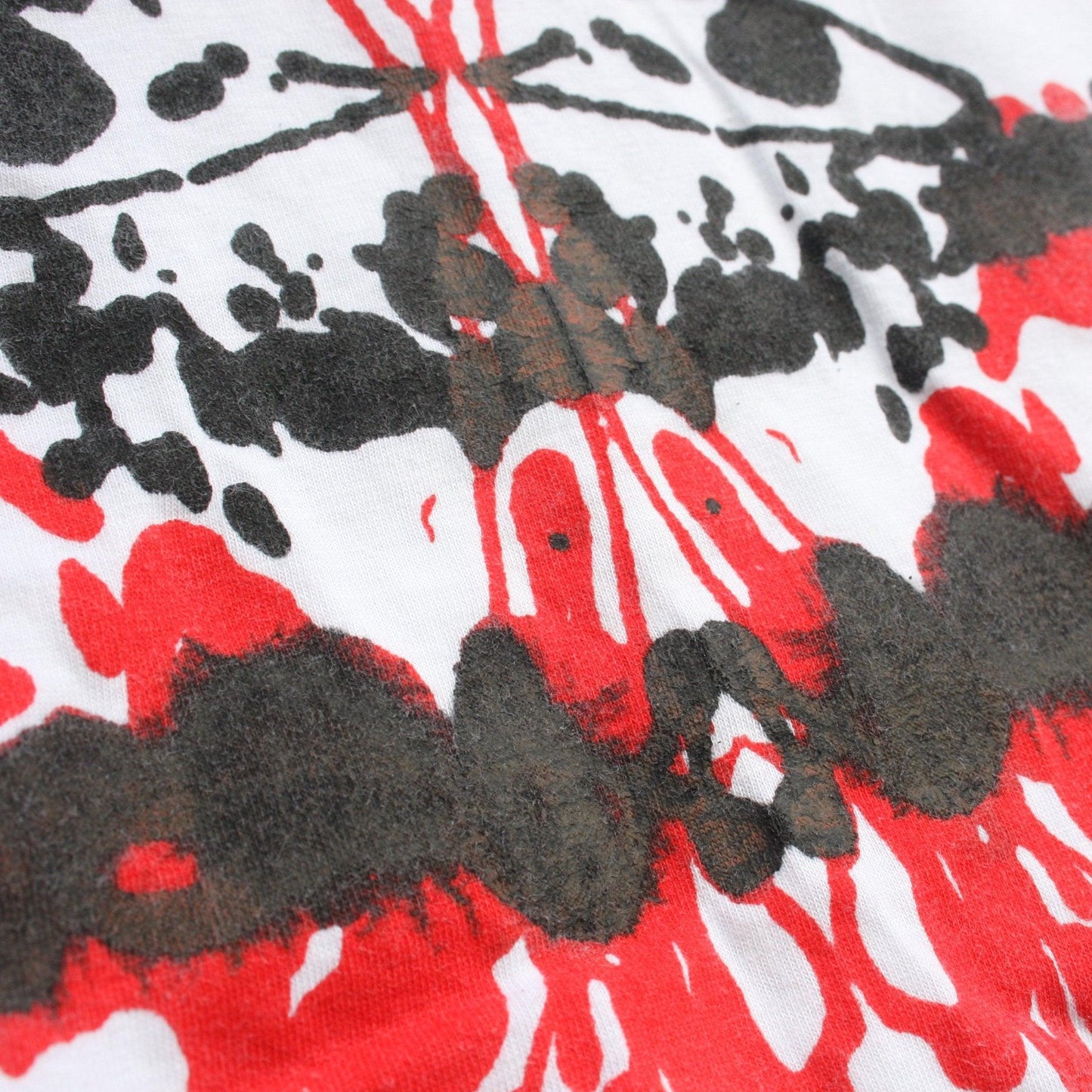 Rorschach, White cotton T-Shirt with Black & Red ink blot - Large #2 (RW BR L2) - ElRatDesigns - T Shirt