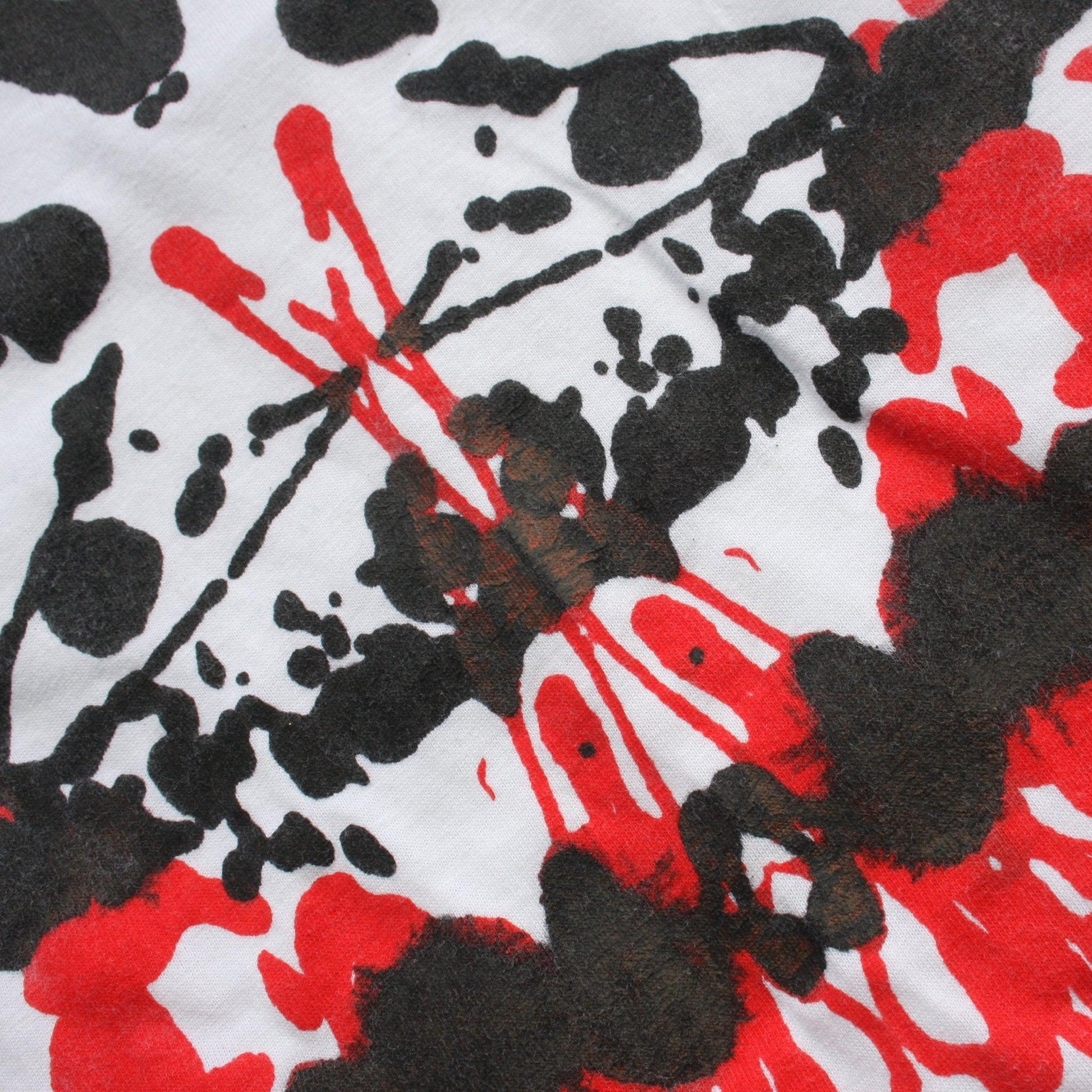 Rorschach, White cotton T-Shirt with Black & Red ink blot - Large #2 (RW BR L2) - ElRatDesigns - T Shirt