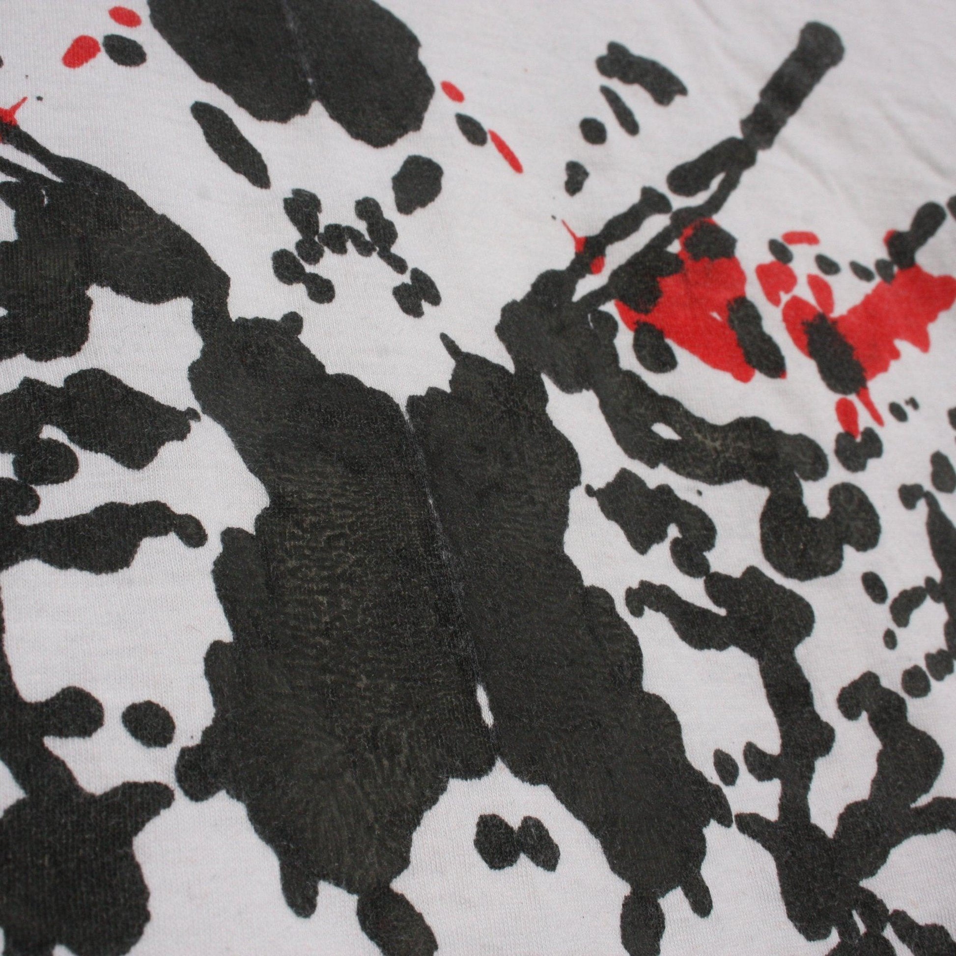 Rorschach, White cotton T-Shirt with Black & Red ink blot - XL #1(RW BR XL1) - ElRatDesigns - T Shirt