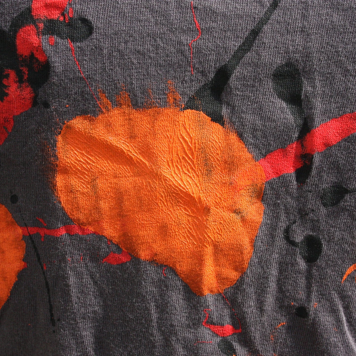 Splatter Print Art Shirt - One of a Kind Hand Printed, Colour Charcoal, Size S, SP.SSi.Ch.S1 | ElRat Designs