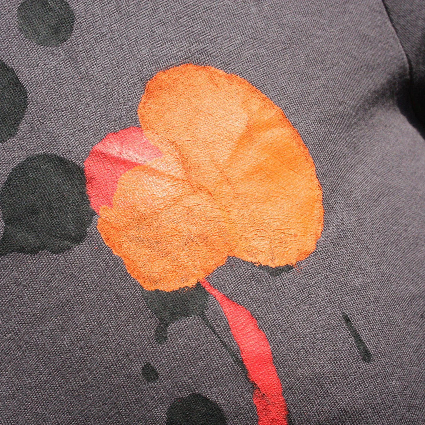 Splatter Print Art Shirt - One of a Kind Hand Printed, Colour Charcoal, Size S, SP.SSi.Ch.S1 | ElRat Designs