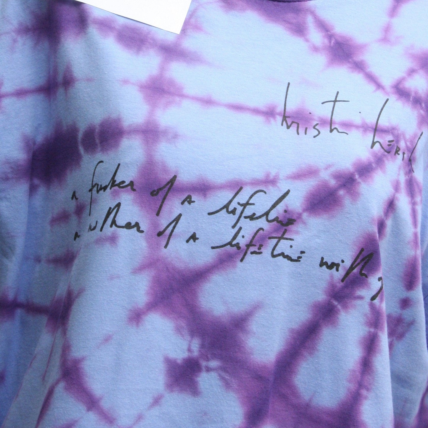 Spring LYRIC SHIRT - ONE OFF Blue/Purple Tie - Dye Large (#1) ***MISPRINT*** - ElRatDesigns - T Shirt