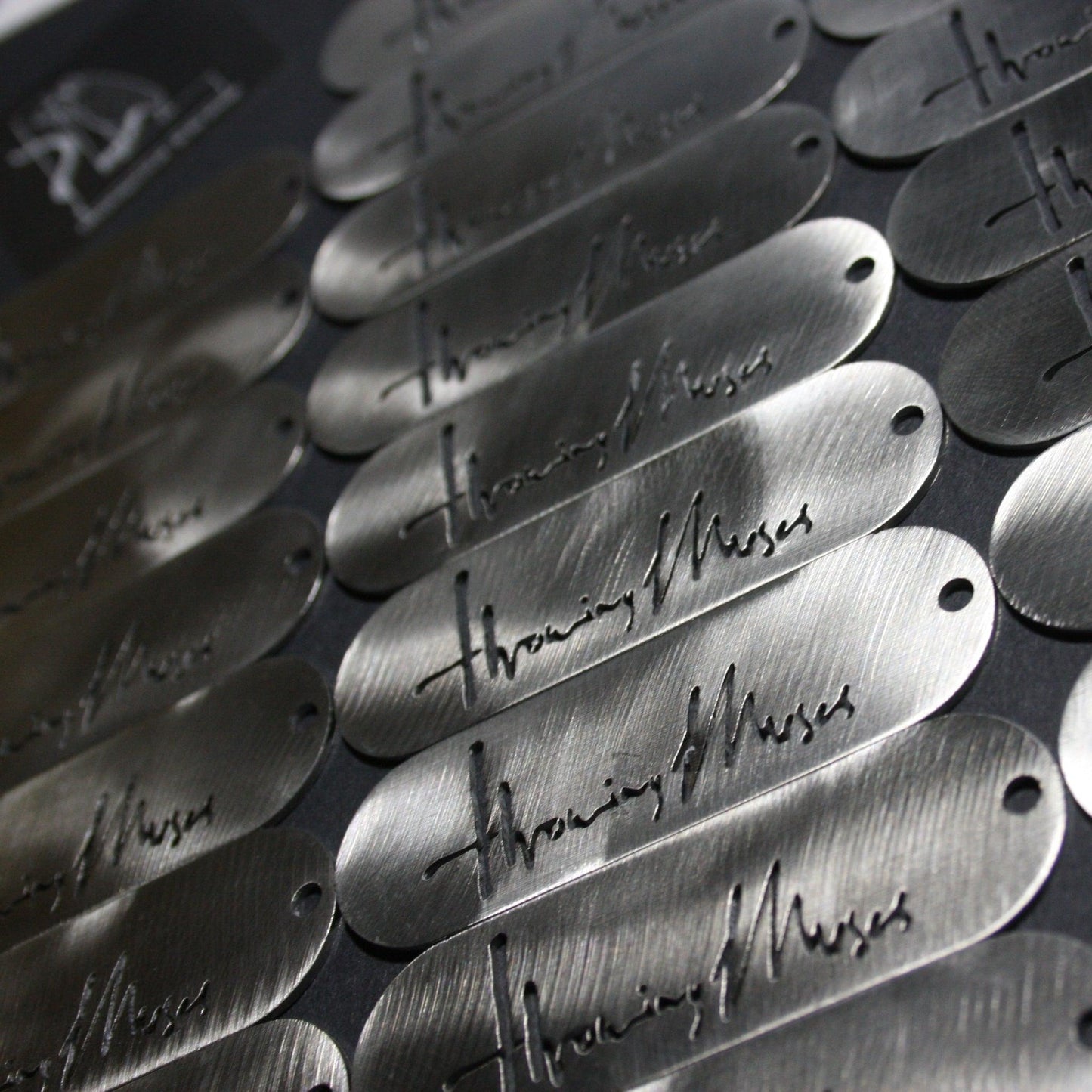 hrowing Muses 1986 logo CNC laser-cut stainless steel keyring, designed by ElRat Designs; a unique piece for fans of Kristin Hersh and alternative rock.