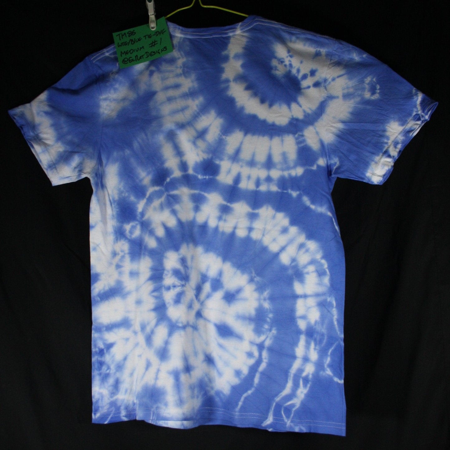 Throwing Muses 1986 logo - ONE OFF White/Blue Tie-Dye Medium (#1) ***MISPRINT*** - ElRatDesigns - T Shirt