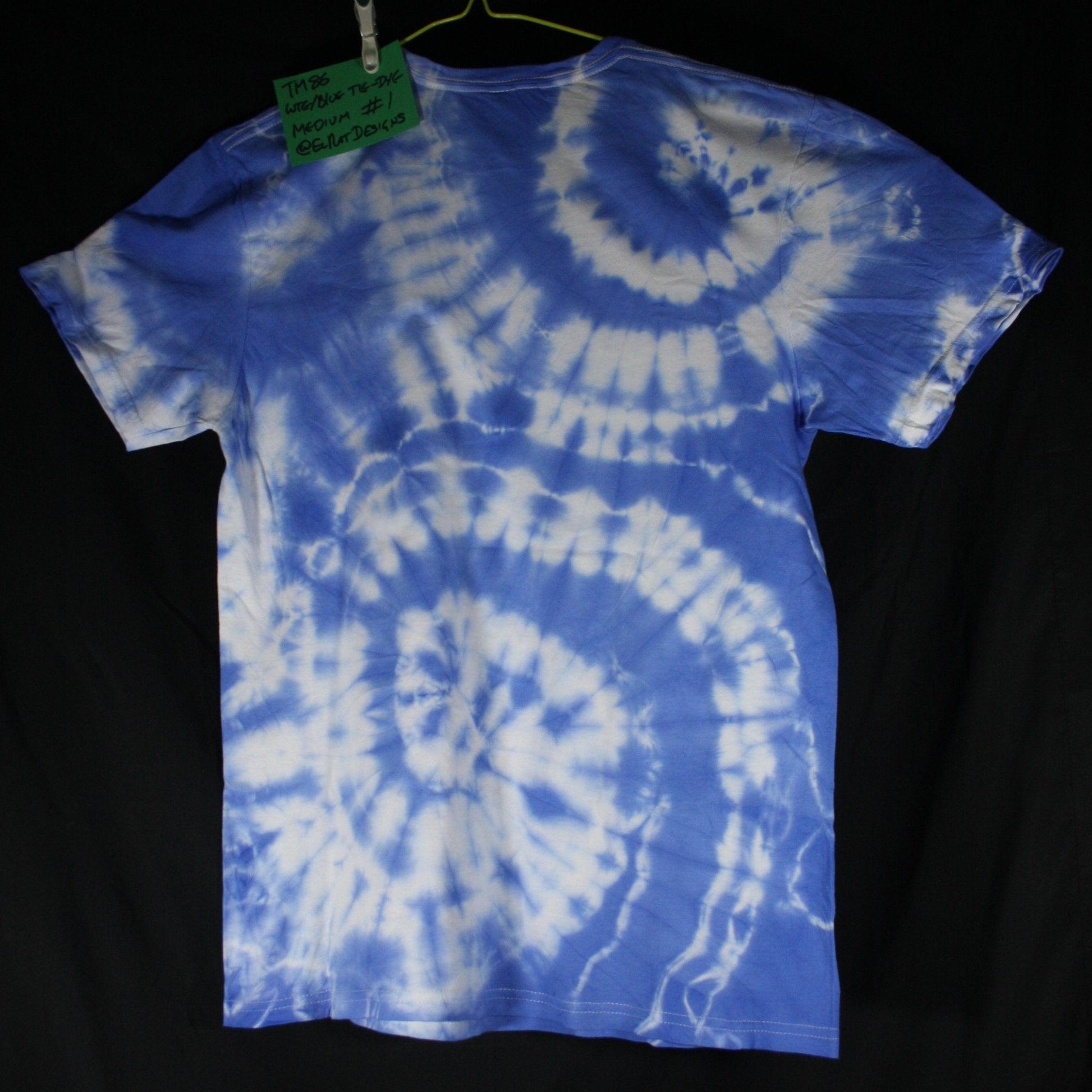 Throwing Muses 1986 logo - ONE OFF White/Blue Tie-Dye Medium (#1) ***MISPRINT*** - ElRatDesigns - T Shirt