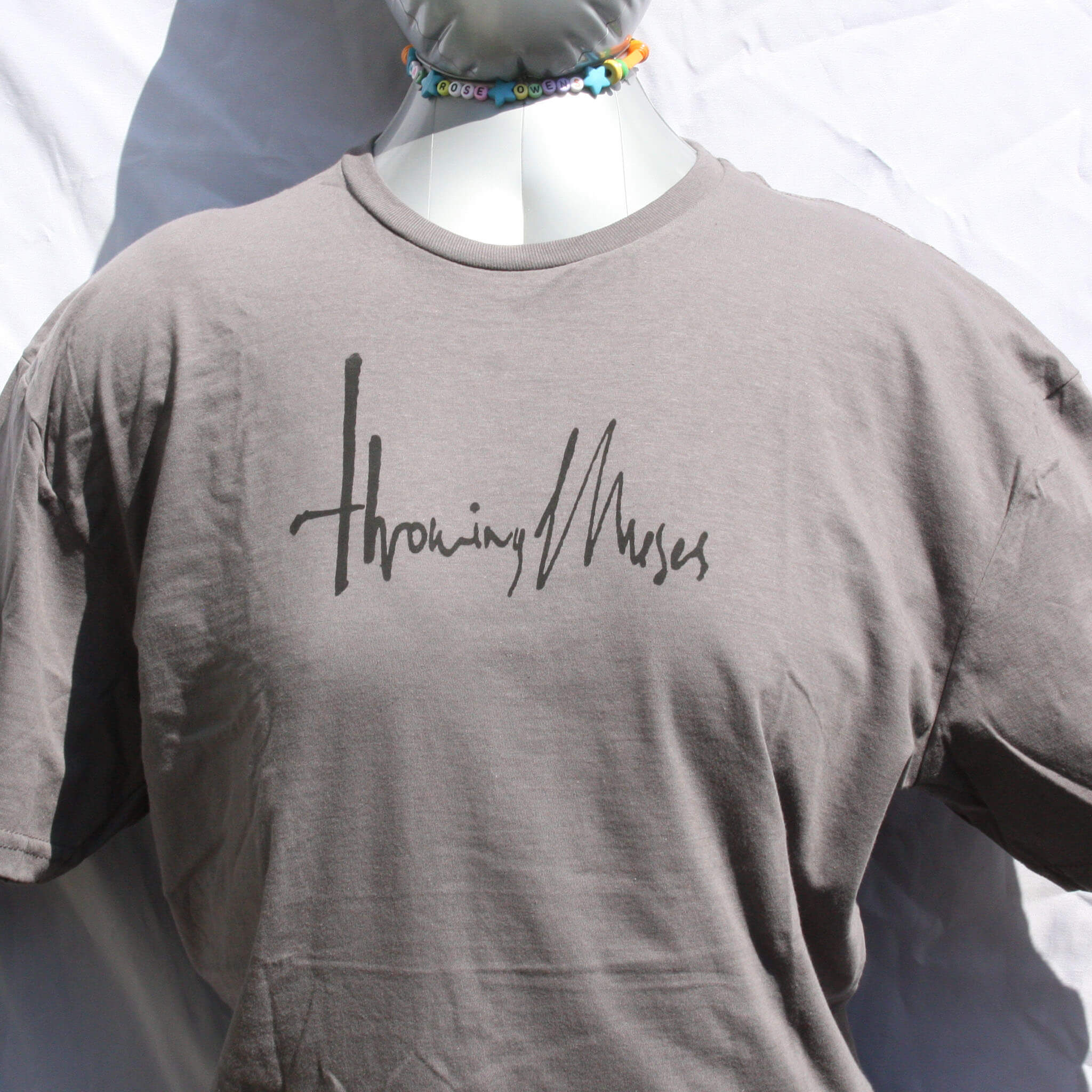 Throwing Muses 1986 logo - Screen printed T-Shirt incharcoal with bla water based ink from ElRatDesigns k