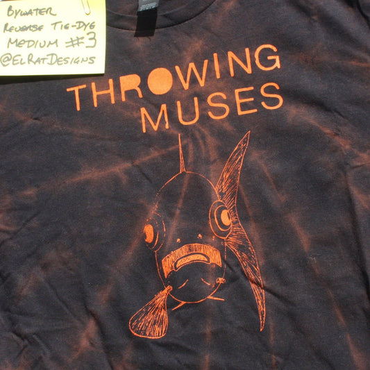 Throwing Muses 'Bywater' fish tee - Medium ONE OFF Reverse Tie-Dye (#3) ***MISPRINT*** - ElRatDesigns - T Shirt