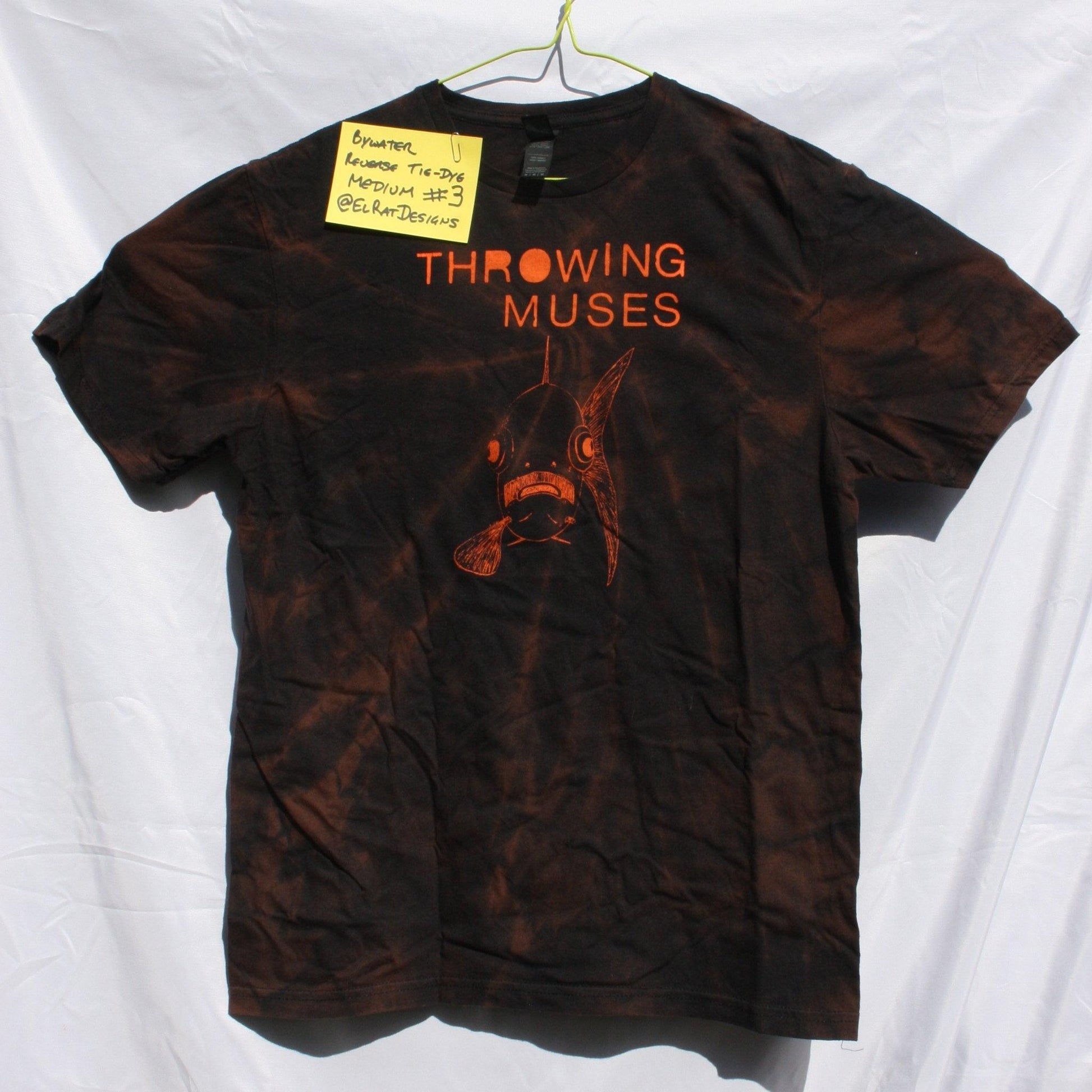 Throwing Muses 'Bywater' fish tee - Medium ONE OFF Reverse Tie-Dye (#3) ***MISPRINT*** - ElRatDesigns - T Shirt
