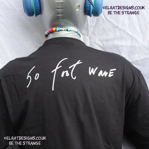 50 Foot Wave, Black Pearl back print "50 foot wave" handwritten by Kristin Hersh,  written exclusively for ElRat designs - elratdesigns.co.uk