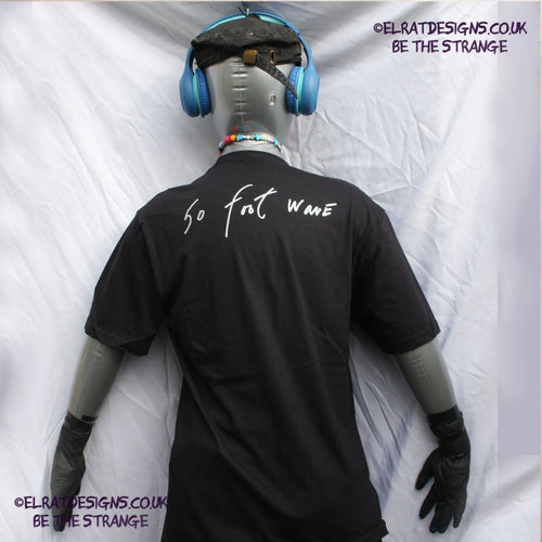 50 Foot Wave, Black Pearl back print "50 foot wave" handwritten by Kristin Hersh,  written exclusively for ElRat designs - elratdesigns.co.uk