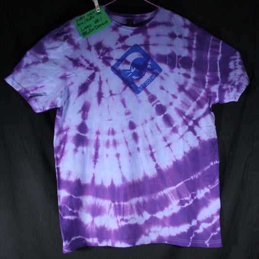 50 foot wave logo T-Shirt - ONE OFF Blue/Purple Tie-Dye Large (#1) ***MISPRINT*** - ElRatDesigns - T Shirt