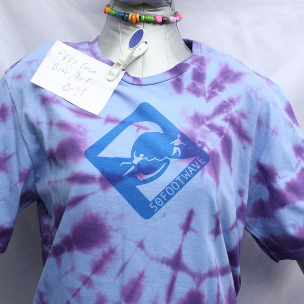 50 foot wave logo T - Shirt - ONE OFF Blue/Purple Tie - Dye MEDIUM (#1) ***MISPRINT*** - ElRatDesigns - T Shirt