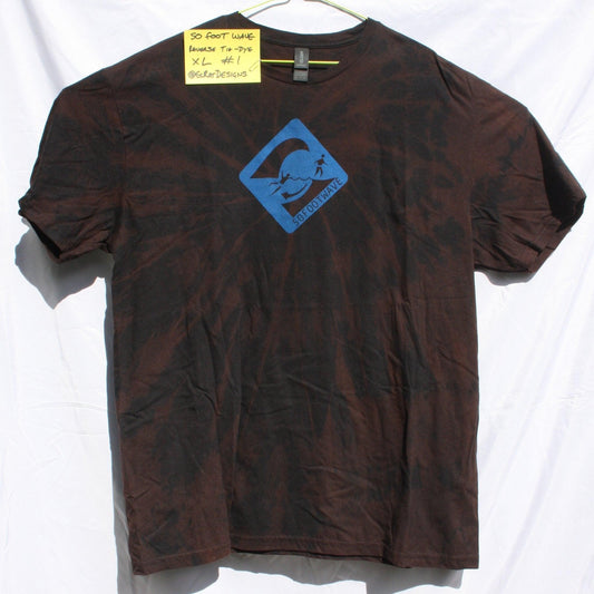 50 Foot Wave Logo T-Shirt - XL ONE OFF Reverse Tie-Dye (#1) MISPRINT