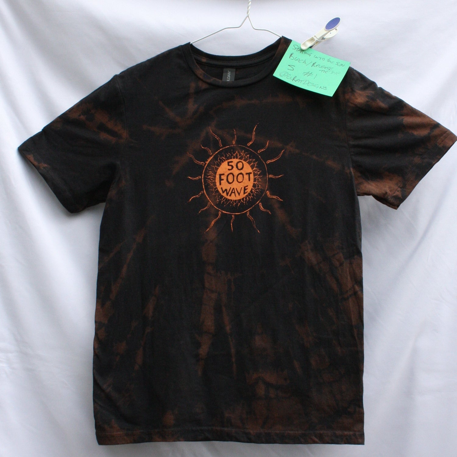 50 foot wave 'Staring into the Sun' T - Shirt - Small ONE OFF Reverse Tie - Dye (#1) ***MISPRINT*** - ElRatDesigns - T Shirt