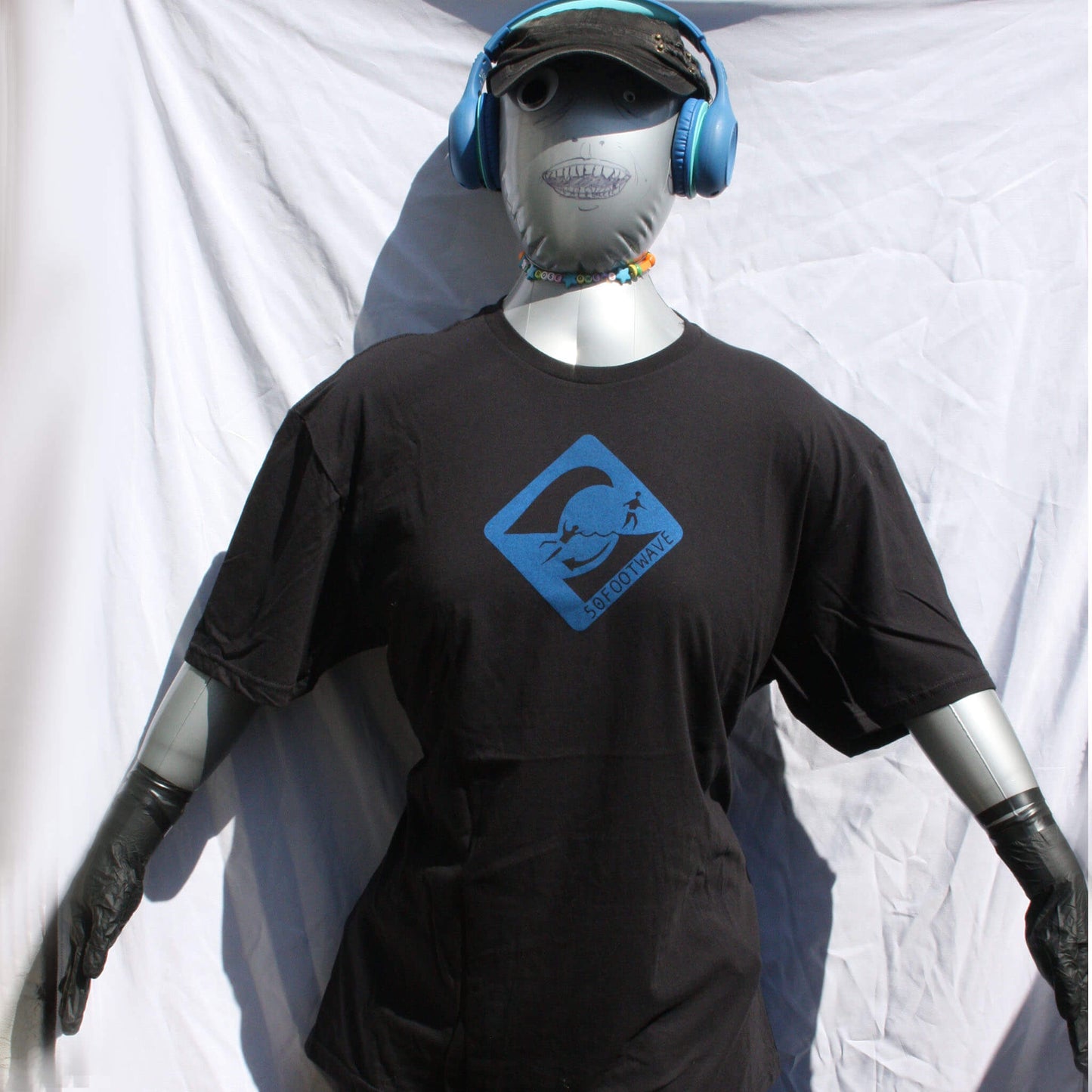 50 Foot Wave Logo Tee - Hand Screen-Printed by ElRat Designs