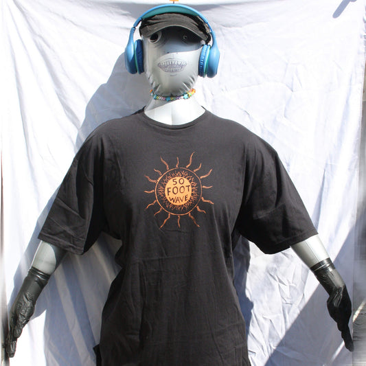 50 Foot Wave 'Staring into the Sun' hand-printed tee by ElRat Designs, Unique design with eco-friendly ink.