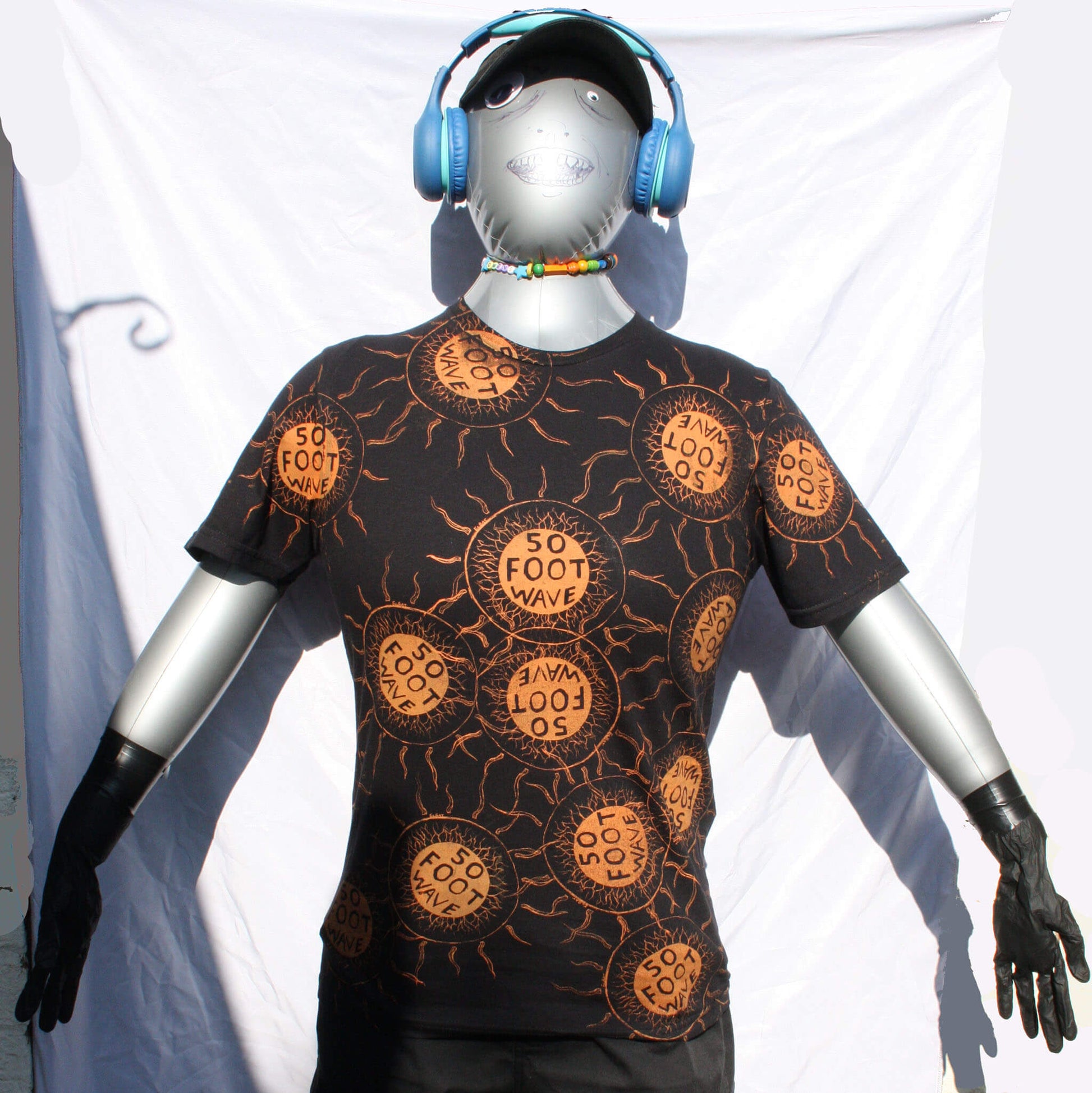 50 Foot Wave "Staring into the Sun" - One of a kind Messy Print T-Shirt by ElRat Designs