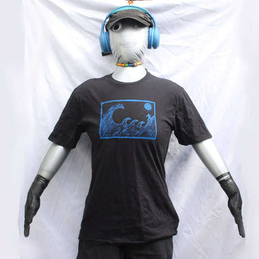 50 foot wave 'Tsunami' tee  - hand printed original a new take on an old classic by ElRat Designs
