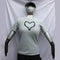 Black Heart Art Shirt - One of a Kind Hand Printed Original BH.SS.BG.S1 | ElRat Designs