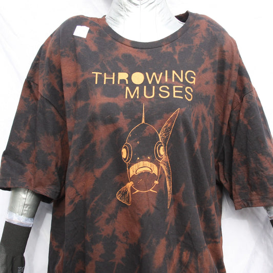 Throwing Muses 'Bywater' Flushed Edition - One-of-a-Kind Black Reverse Tie-Dye 2XL #1 | ElRat Designs