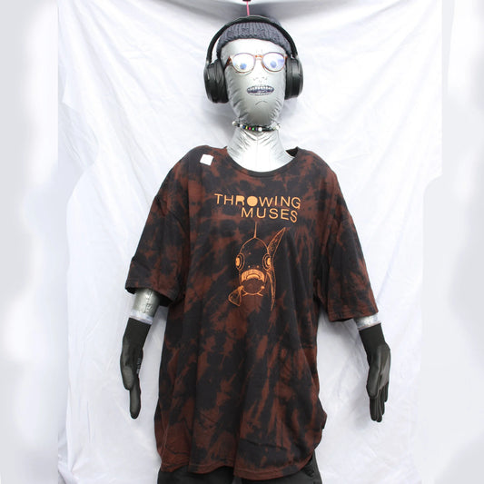 Throwing Muses 'Bywater' Flushed Edition - One-of-a-Kind Black Reverse Tie-Dye 2XL #1 | ElRat Designs