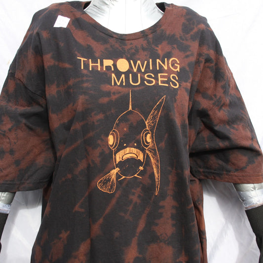 Throwing Muses 'Bywater' Flushed Edition - One-of-a-Kind Black Reverse Tie-Dye 2XL #2 | ElRat Designs