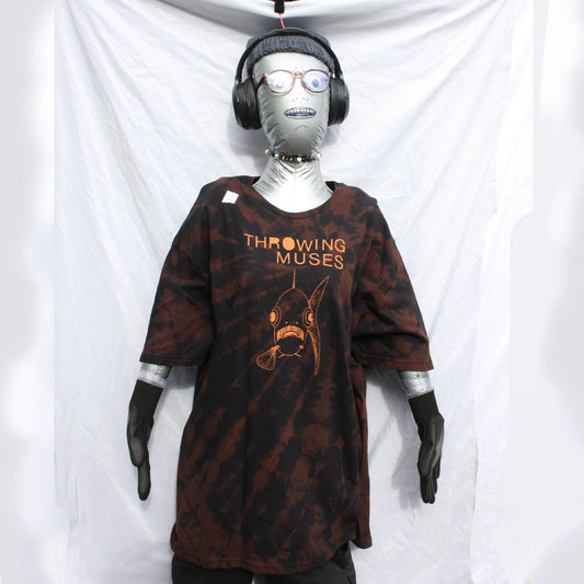 Throwing Muses 'Bywater' Flushed Edition - One-of-a-Kind Black Reverse Tie-Dye 2XL #2 | ElRat Designs