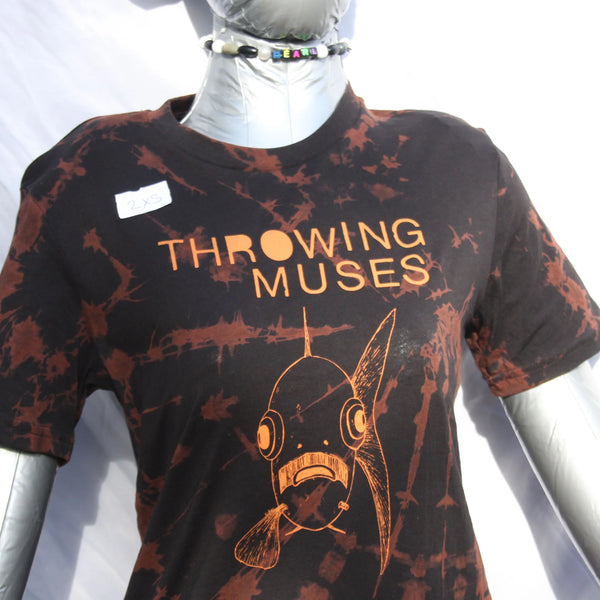 Throwing Muses 'Bywater' Flushed Edition - One-of-a-Kind Black Reverse Tie-Dye 2XS #1 | ElRat Designs