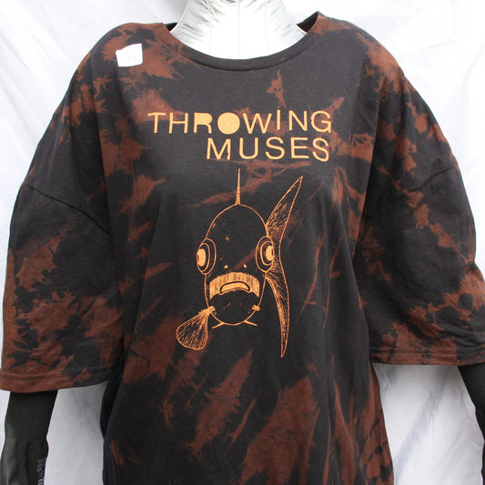 Throwing Muses 'Bywater' Flushed Edition - One-of-a-Kind Black Reverse Tie-Dye 3XL #1 | ElRat Designs