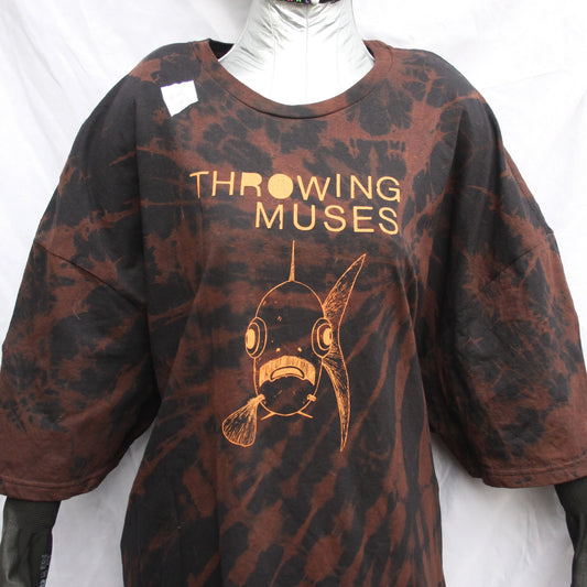 Throwing Muses 'Bywater' Flushed Edition - One-of-a-Kind Black Reverse Tie-Dye 4XL #1 | ElRat Designs