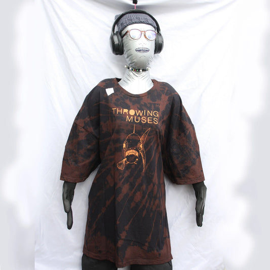 Throwing Muses 'Bywater' Flushed Edition - One-of-a-Kind Black Reverse Tie-Dye 4XL #1 | ElRat Designs