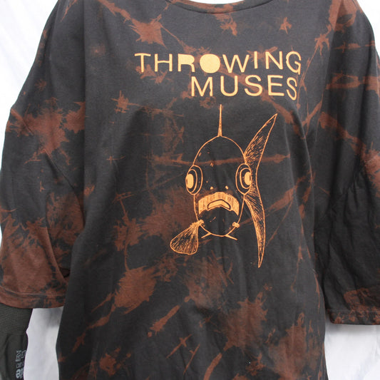 Throwing Muses 'Bywater' Flushed Edition - One-of-a-Kind Black Reverse Tie-Dye 5XL #1 | ElRat Designs