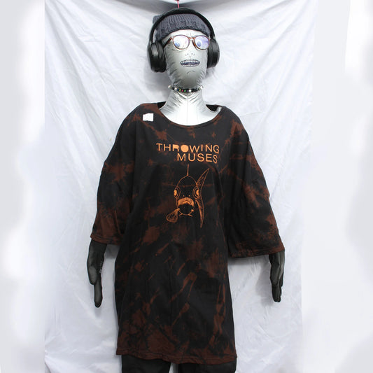 Throwing Muses 'Bywater' Flushed Edition - One-of-a-Kind Black Reverse Tie-Dye 5XL #1 | ElRat Designs