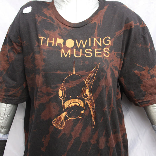 Throwing Muses 'Bywater' Flushed Edition - One-of-a-Kind Black Reverse Tie-Dye Large #1 | ElRat Designs