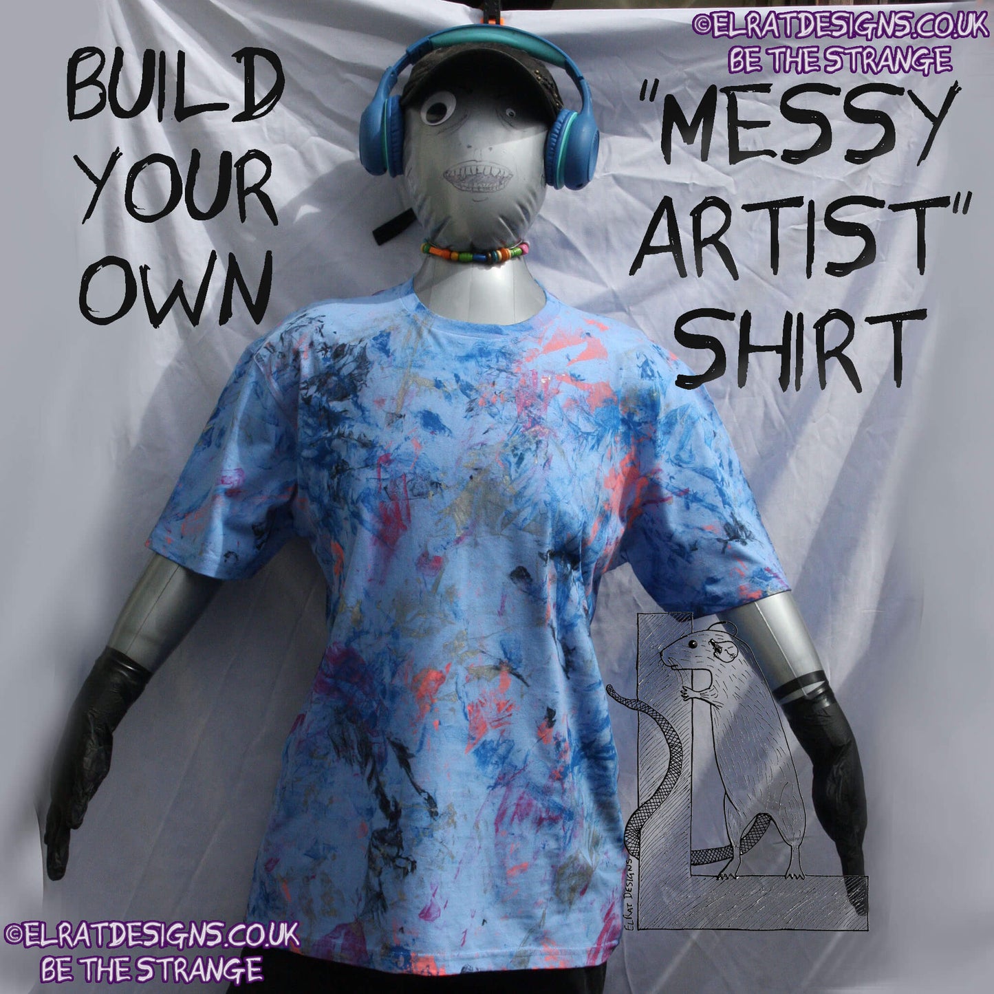 Build your own One-of-a-Kind Messy artist shirt - at ElRat Designs