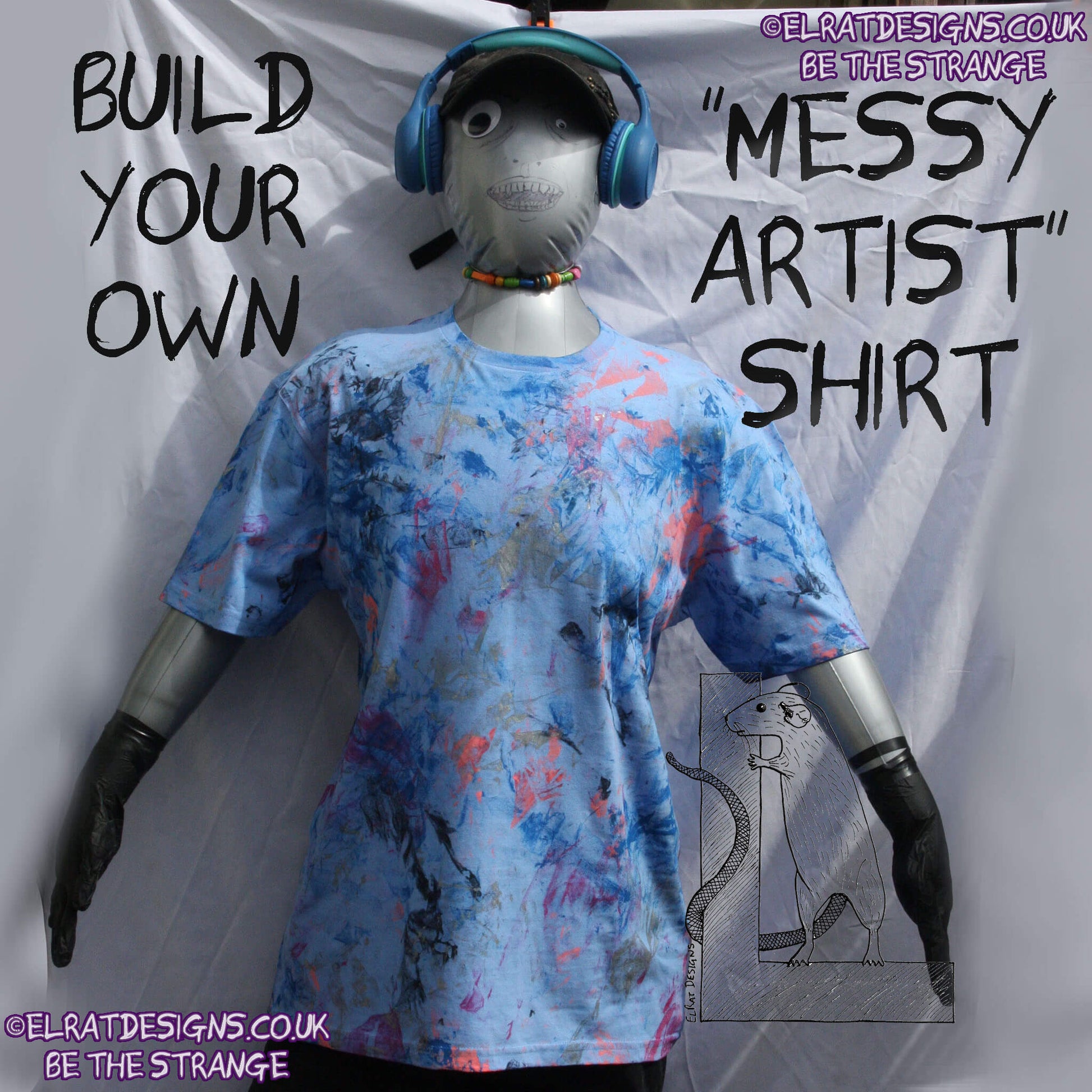 Build your own One-of-a-Kind Messy artist shirt - at ElRat Designs