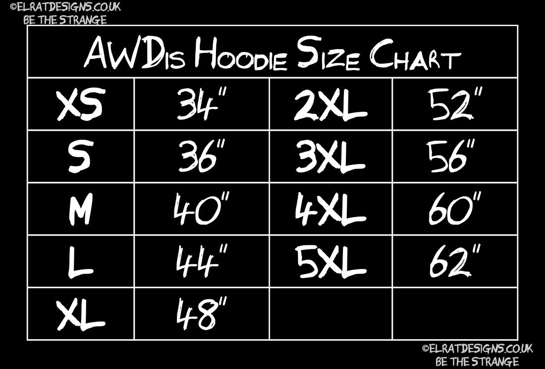 ©ElRat Designs AWDis Hoodie Size Chart - screld, elratdesigns.co.uk - all rights reserved 