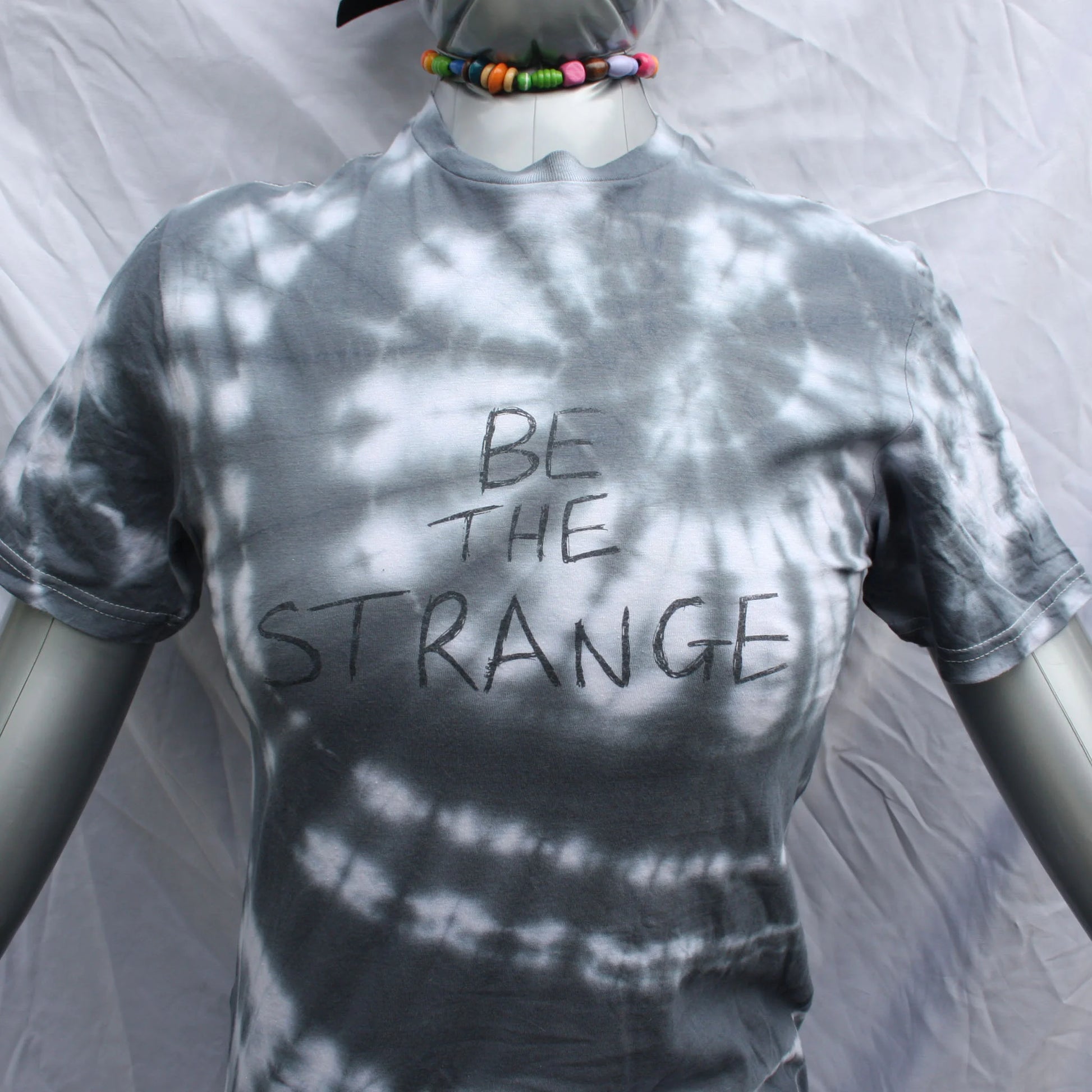 Be the Strange Philosophy Tee - Small #1 Misprint - White/Black Tie-Dye | ElRat Designs