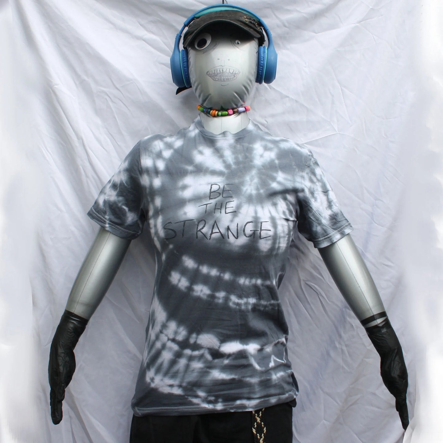 Be the Strange Philosophy Tee - Small #1 Misprint - White/Black Tie-Dye | ElRat Designs