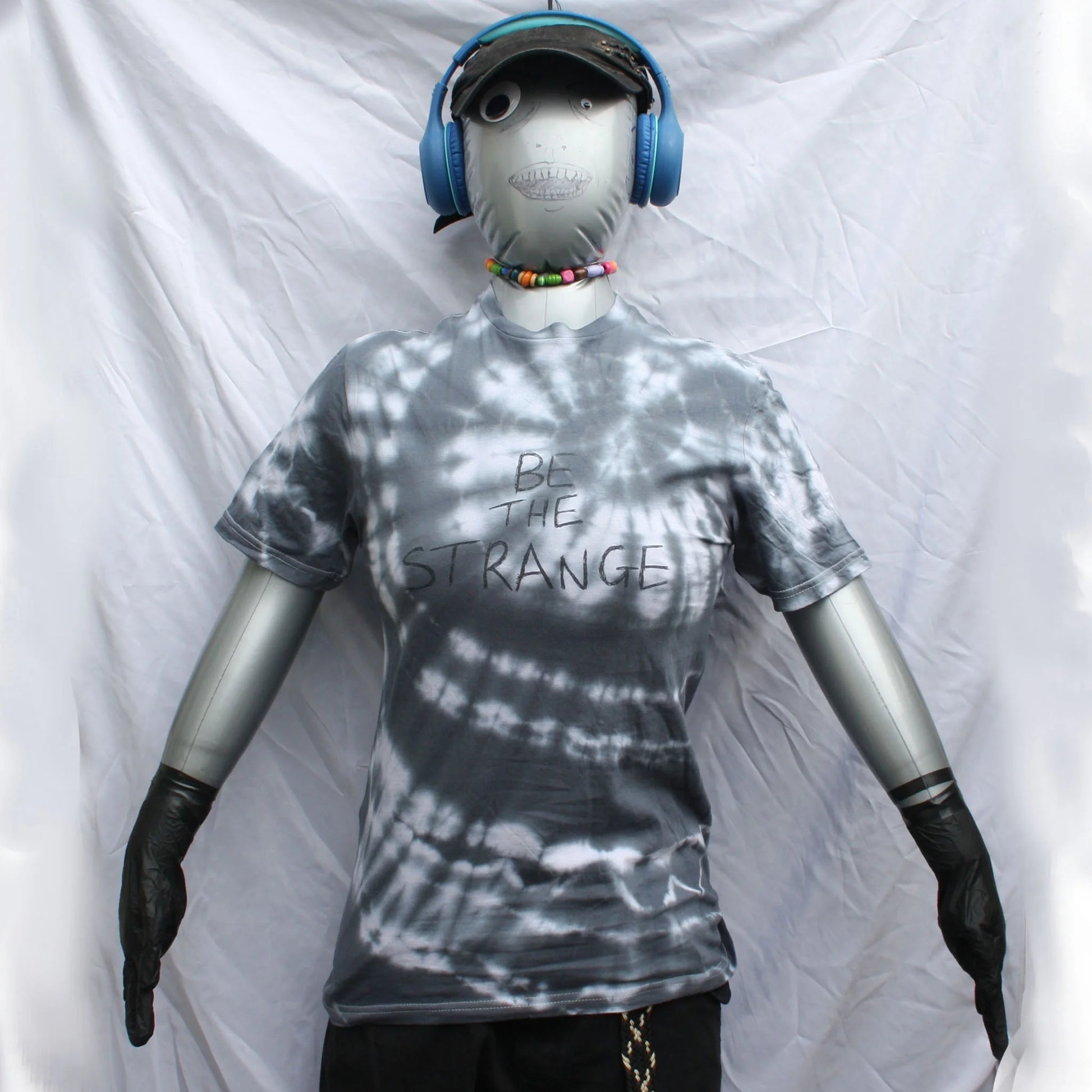 Be the Strange Philosophy Tee - Small #1 Misprint - White/Black Tie-Dye | ElRat Designs