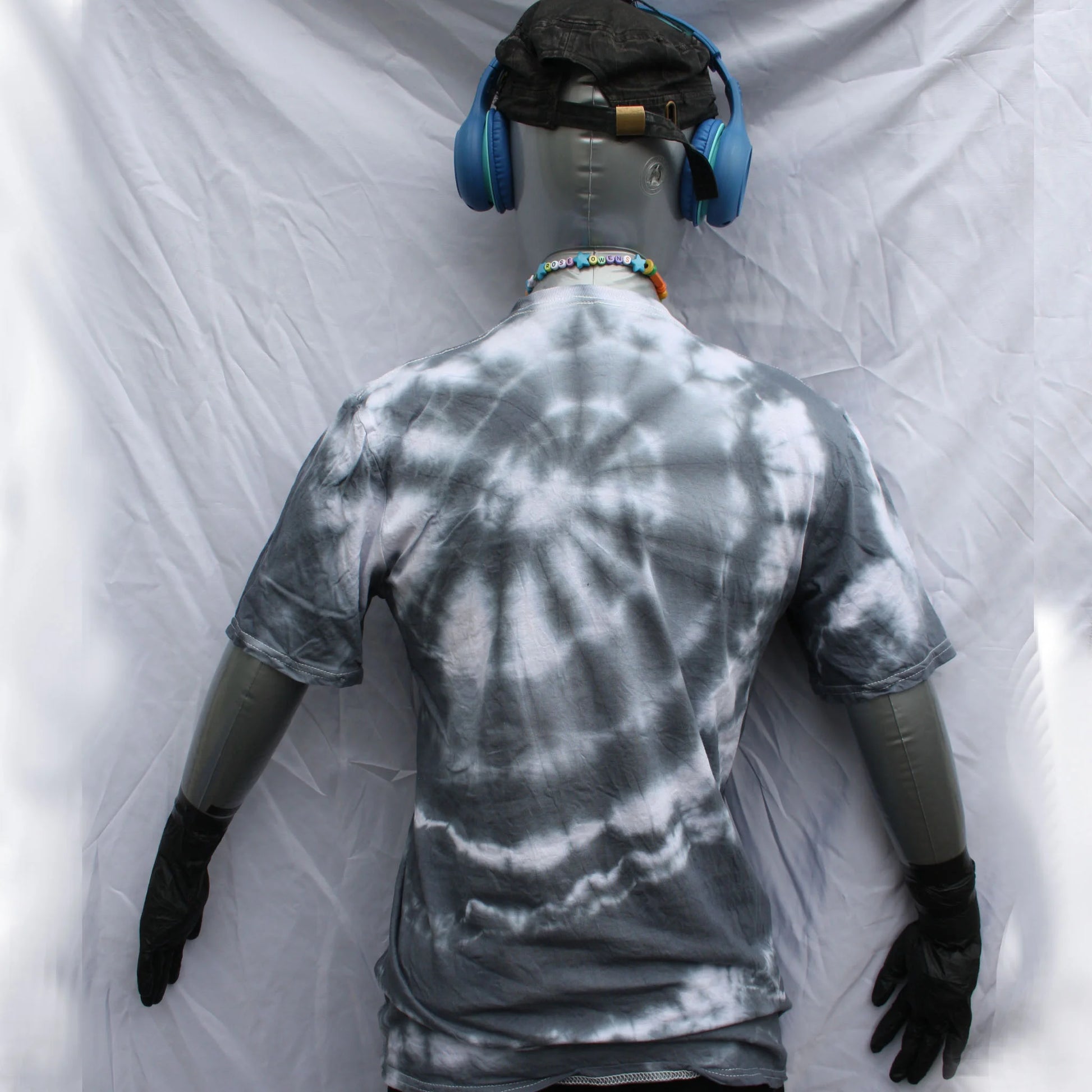 Vine Beetle - Hand-Drawn Bug - Medium #1 Misprint - White/Black Tie-Dye | ElRat Designs