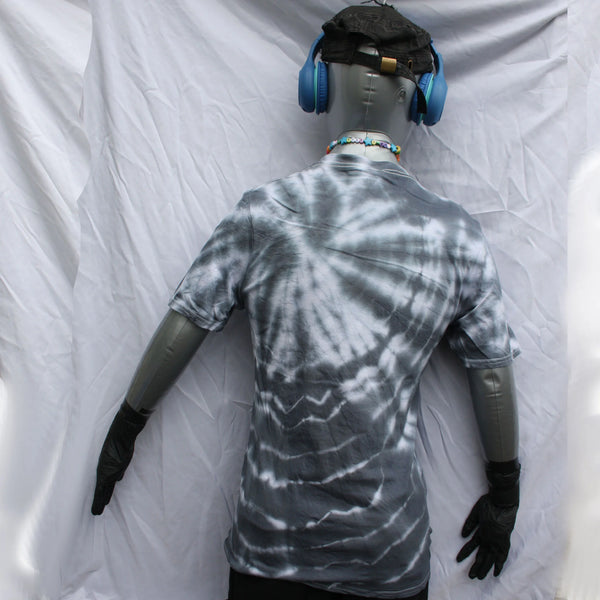 Vine Beetle - Hand-Drawn Bug - Small #1 Misprint - White/Black Tie-Dye | ElRat Designs