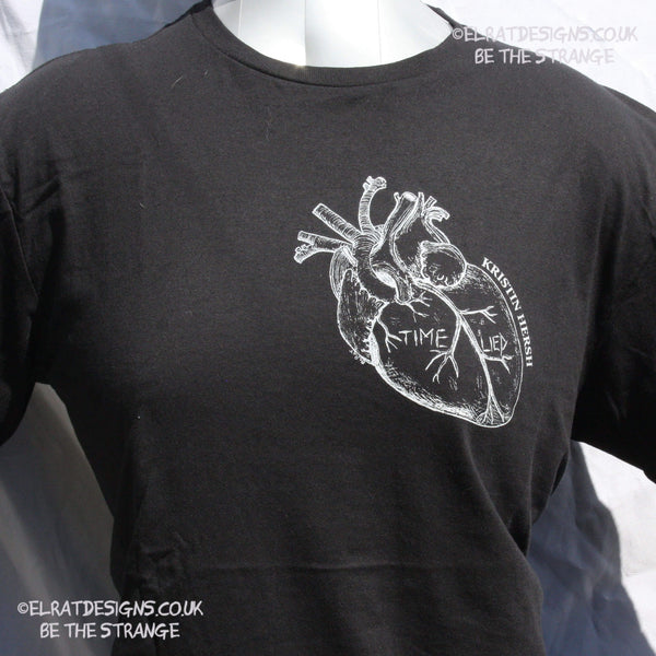 Kristin Hersh - Reflections on the Motive Power of Fire, "Time Lied" anatomical heart T-shirt by ElRat designs - hero - elratdesigns.co.uk