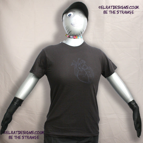 ElRat Kristin Hersh - Reflections on the Motive Power of Fire, "Time Lied" anatomical heart T-shirt, Black Heart Edition, by ElRat designs - hero - elratdesigns.co.uk