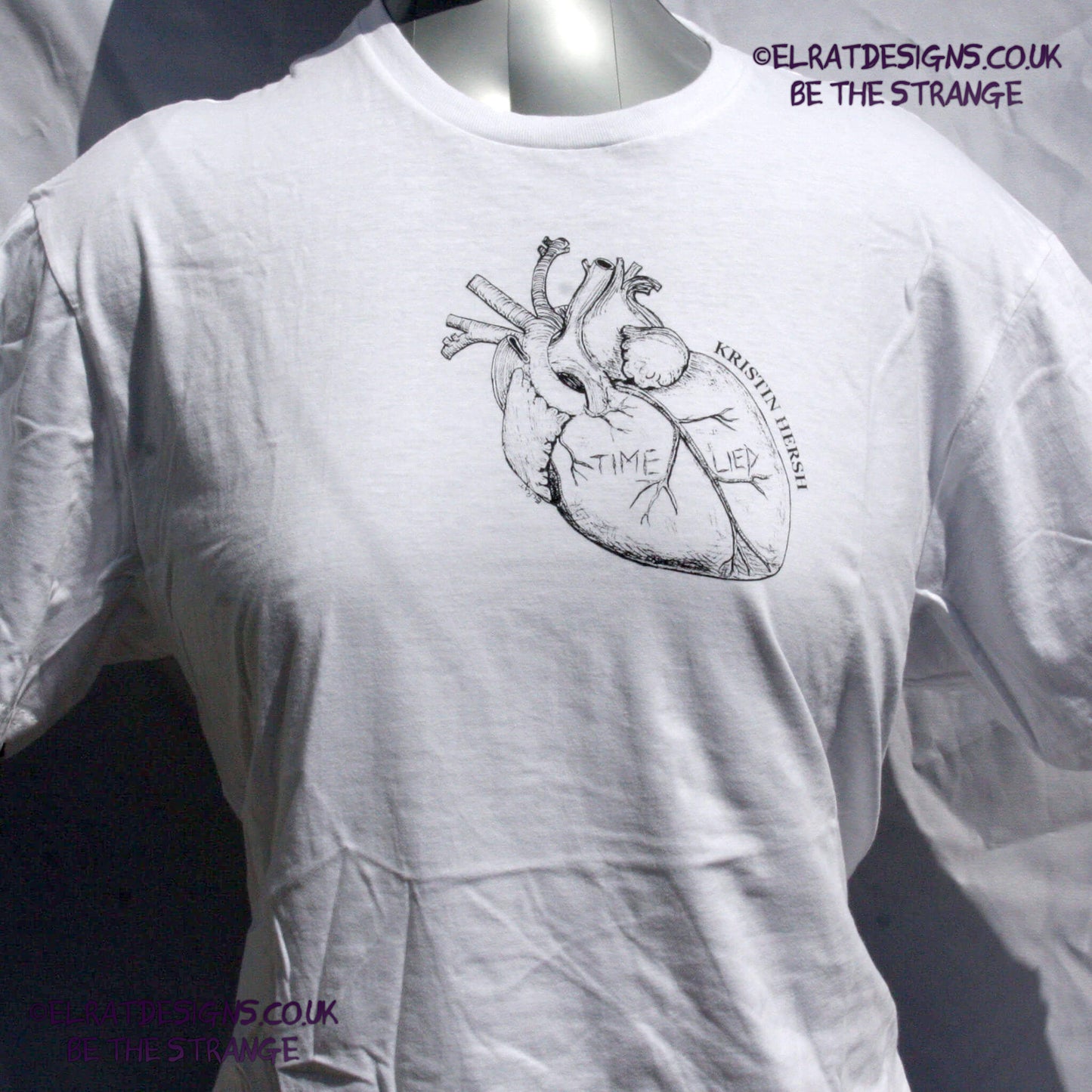 Kristin Hersh - Reflections on the Motive Power of Fire, "Time Lied" anatomical heart T-shirt by ElRat designs - elratdesigns.co.uk
