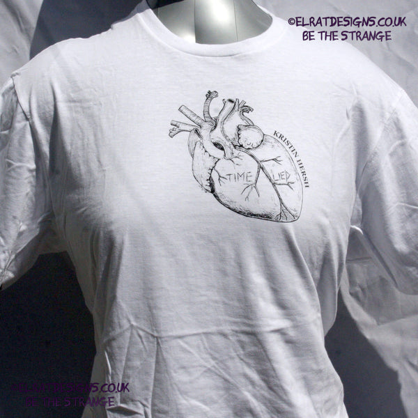 Kristin Hersh - Reflections on the Motive Power of Fire, "Time Lied" anatomical heart T-shirt by ElRat designs - hero - elratdesigns.co.uk