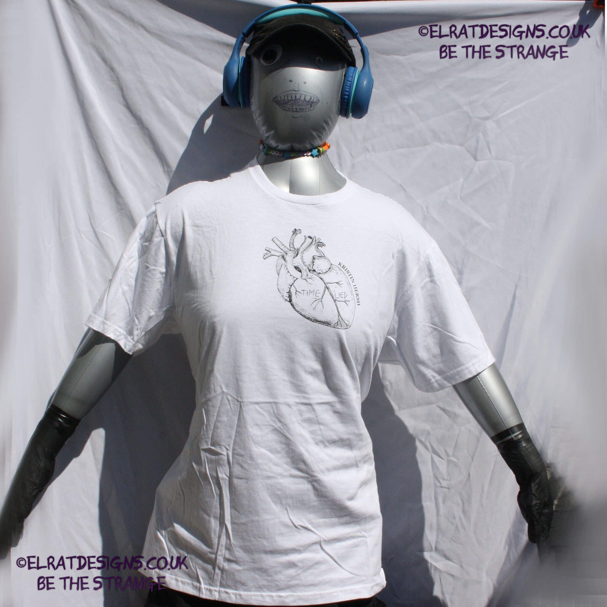 Kristin Hersh - Reflections on the Motive Power of Fire, "Time Lied" anatomical heart T-shirt by ElRat designs - elratdesigns.co.uk