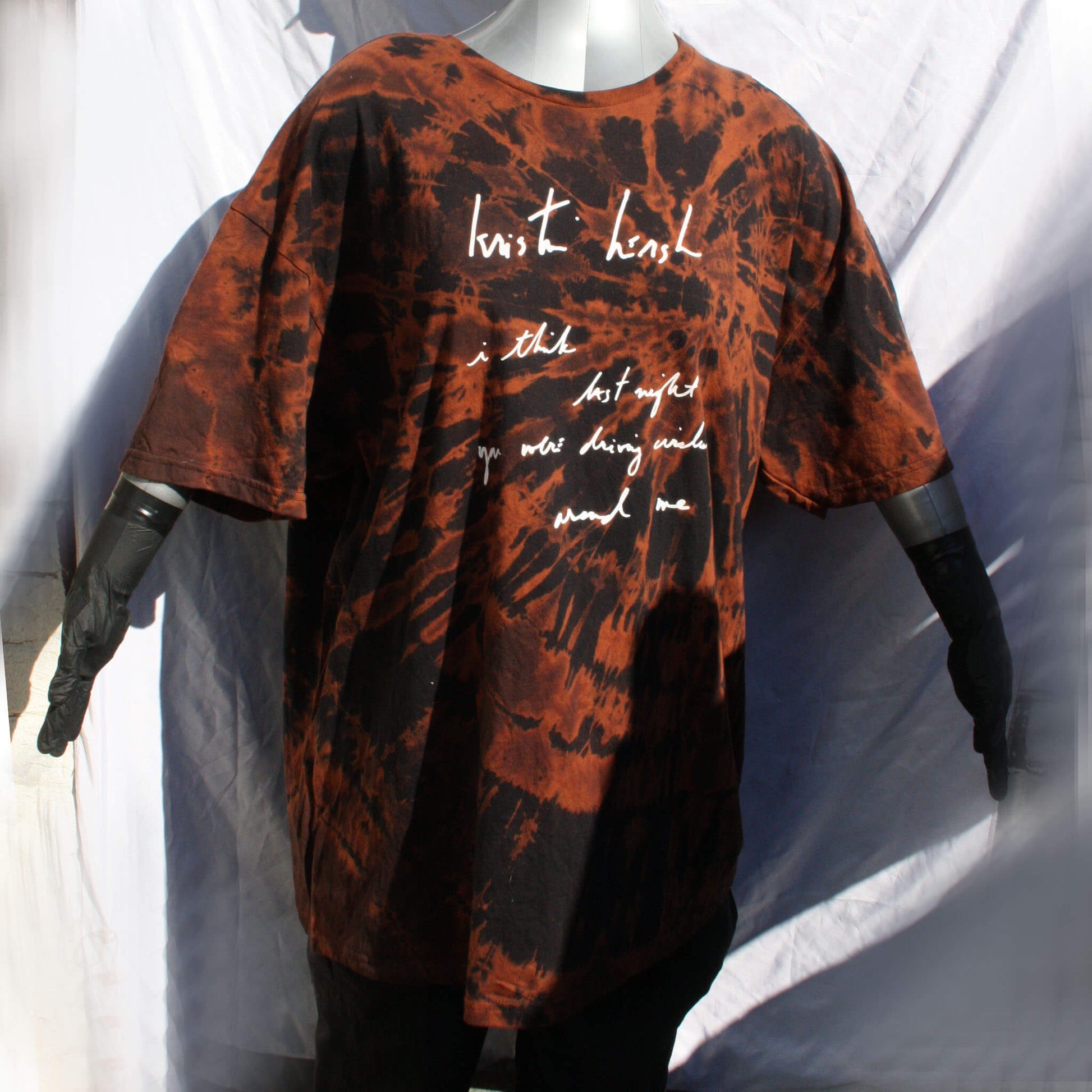 Kristin Hersh Your Ghost Lyric T-Shirt - 3XL ONE OFF Reverse Tie-Dye (#1) ***MISPRINT***front